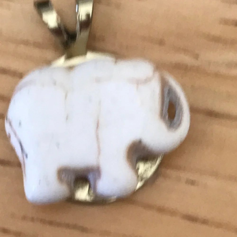 New Elephant charm made of white malachite stone.